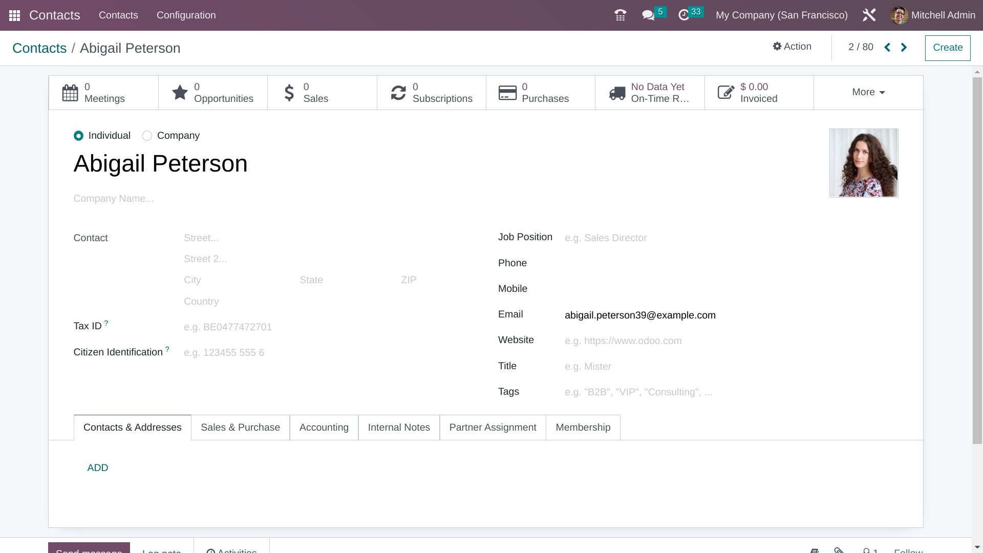 modul kontak di odoo